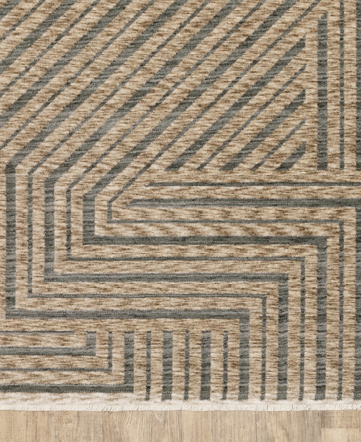Oriental Weavers Echo Ech01 2'3"x7'6" Runner Area Rug In Beige