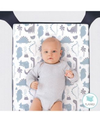 Pack n Play, Mini Crib, Portable Crib or Fitted Playard Sheets for Baby Boy, Blue Dino, 3 Pack Set