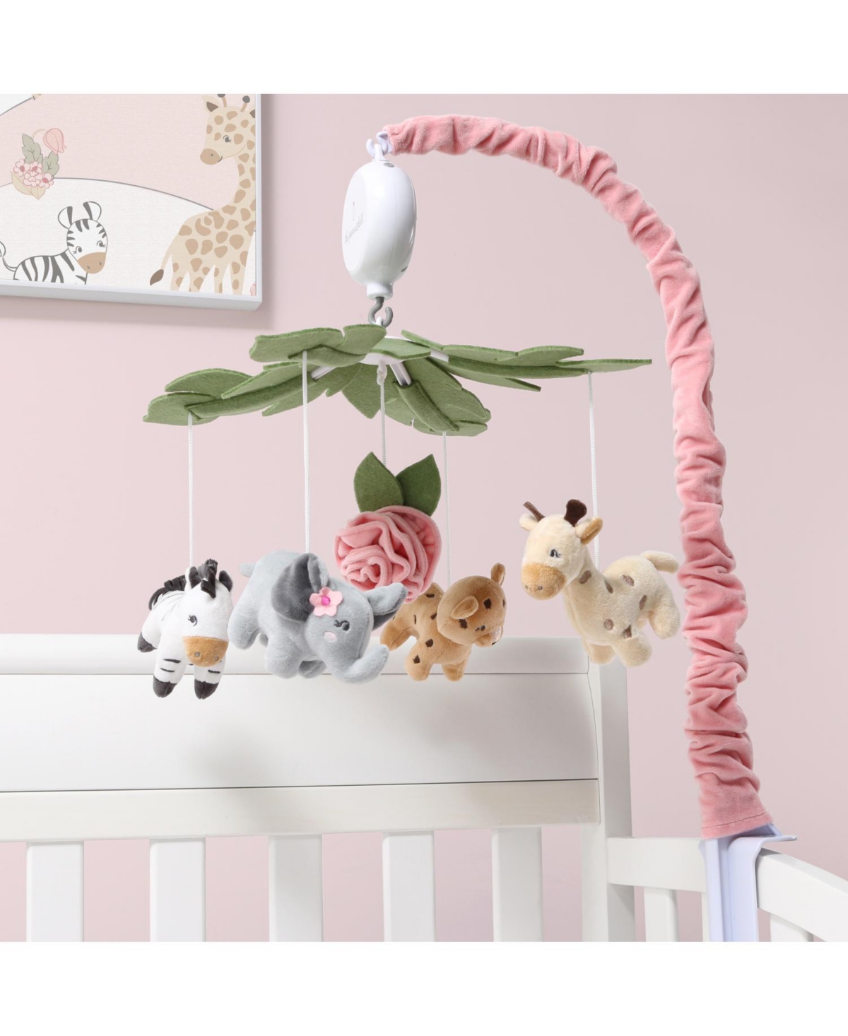 The Peanutshell Wildest DreamsMusical Crib Mobile for Baby Girls - Pink/green