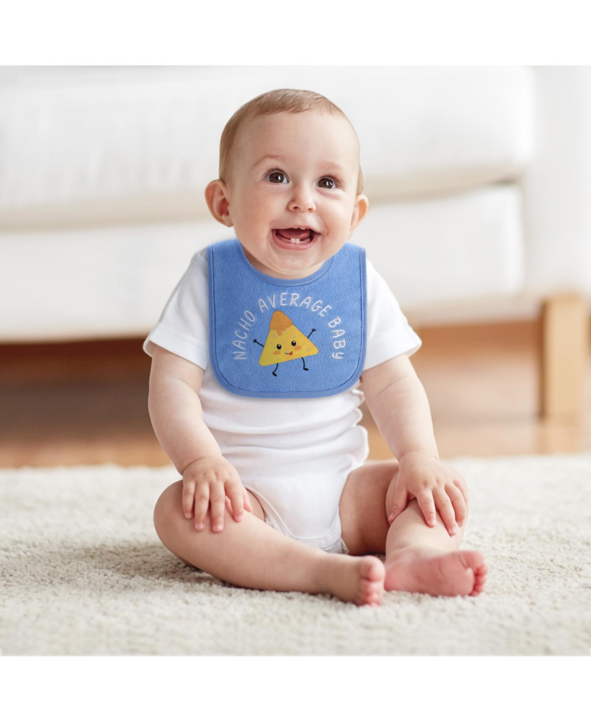 The Peanutshell Baby Boys Oh Boy! Terry Bib 10 Pack Set, Feeding, Teething, Drooling -blue/white