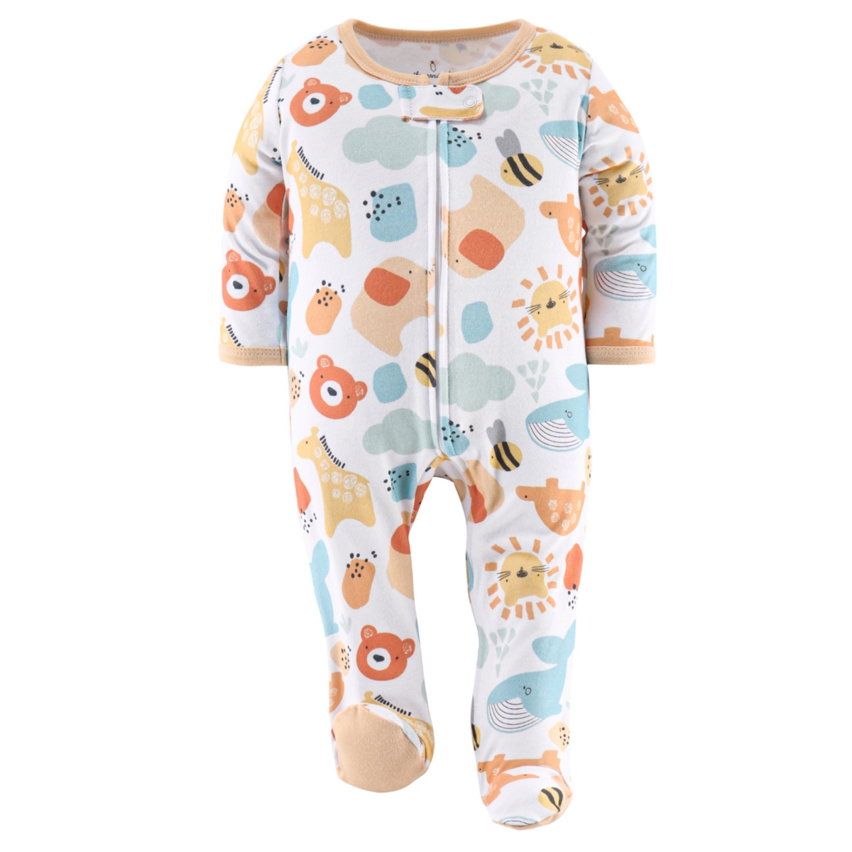 The Peanutshell Baby Girls Sunshine Neutral Footed Sleepers Girls, 3-Pack -yellow/orange