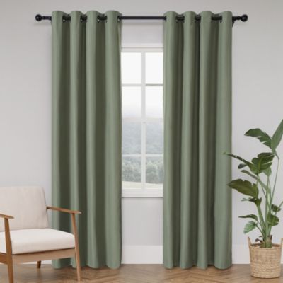 Soft Cotton Feel Twill Polyester Blackout Grommet Pair 2 panels