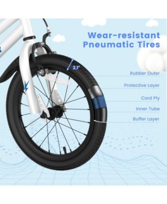 16 Inch Kids Bike with Removable Training Wheels-White