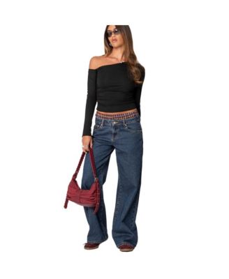 Womens Stacie Asymmetric Long Sleeve Top