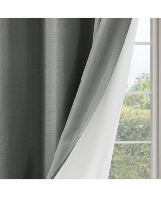 Brushed Serengeti Stria 100% Blackout Grommet Pair (2 panels), 52"×84"