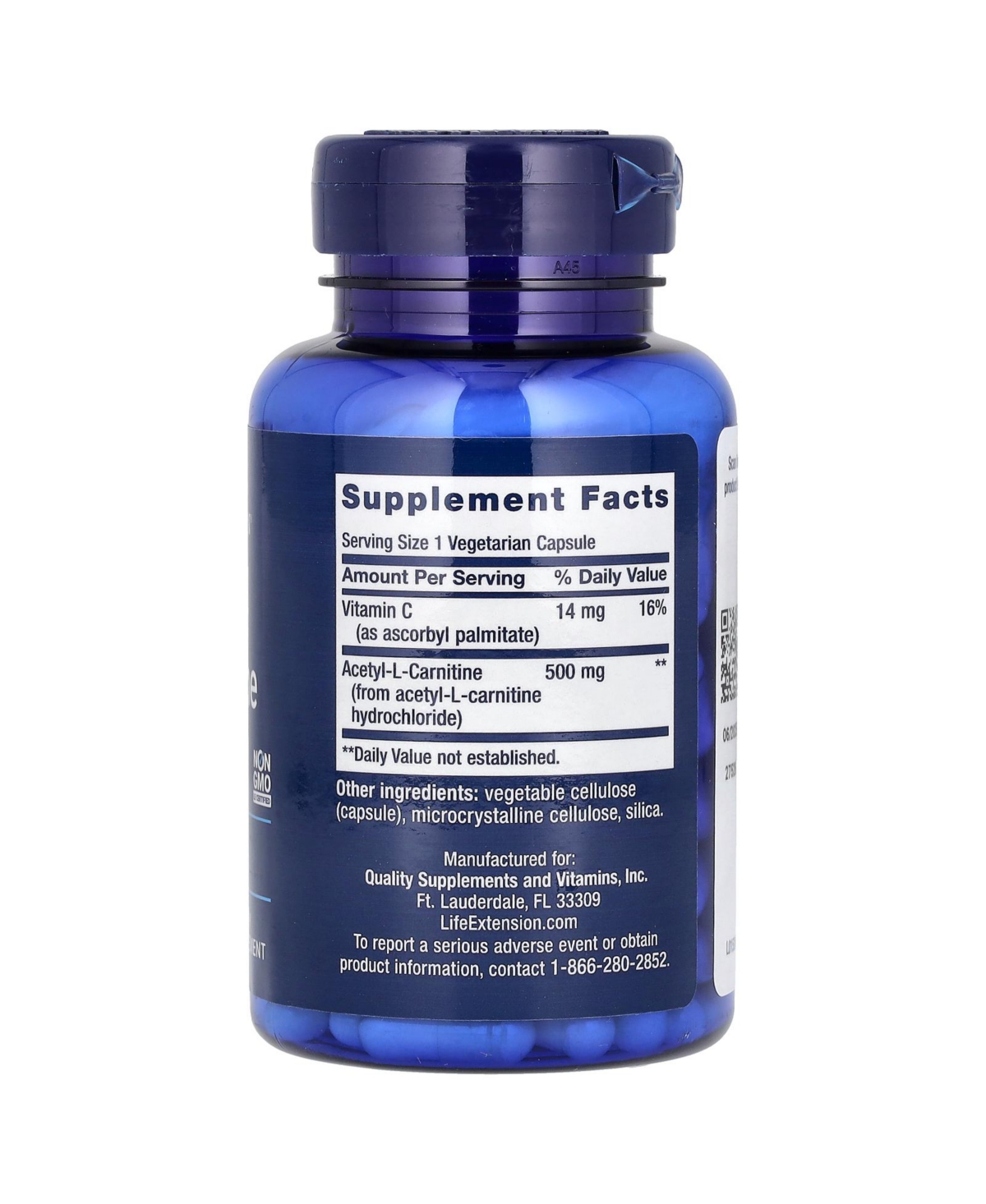 Life Extension Acetyl-l-Carnitine 500 mg - Vegetarian Capsules
