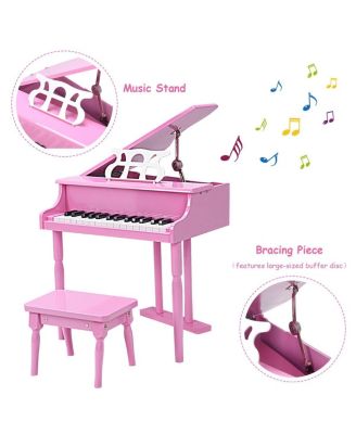 Musical Instrument Toy 30-Key Children Mini Grand Piano with Bench