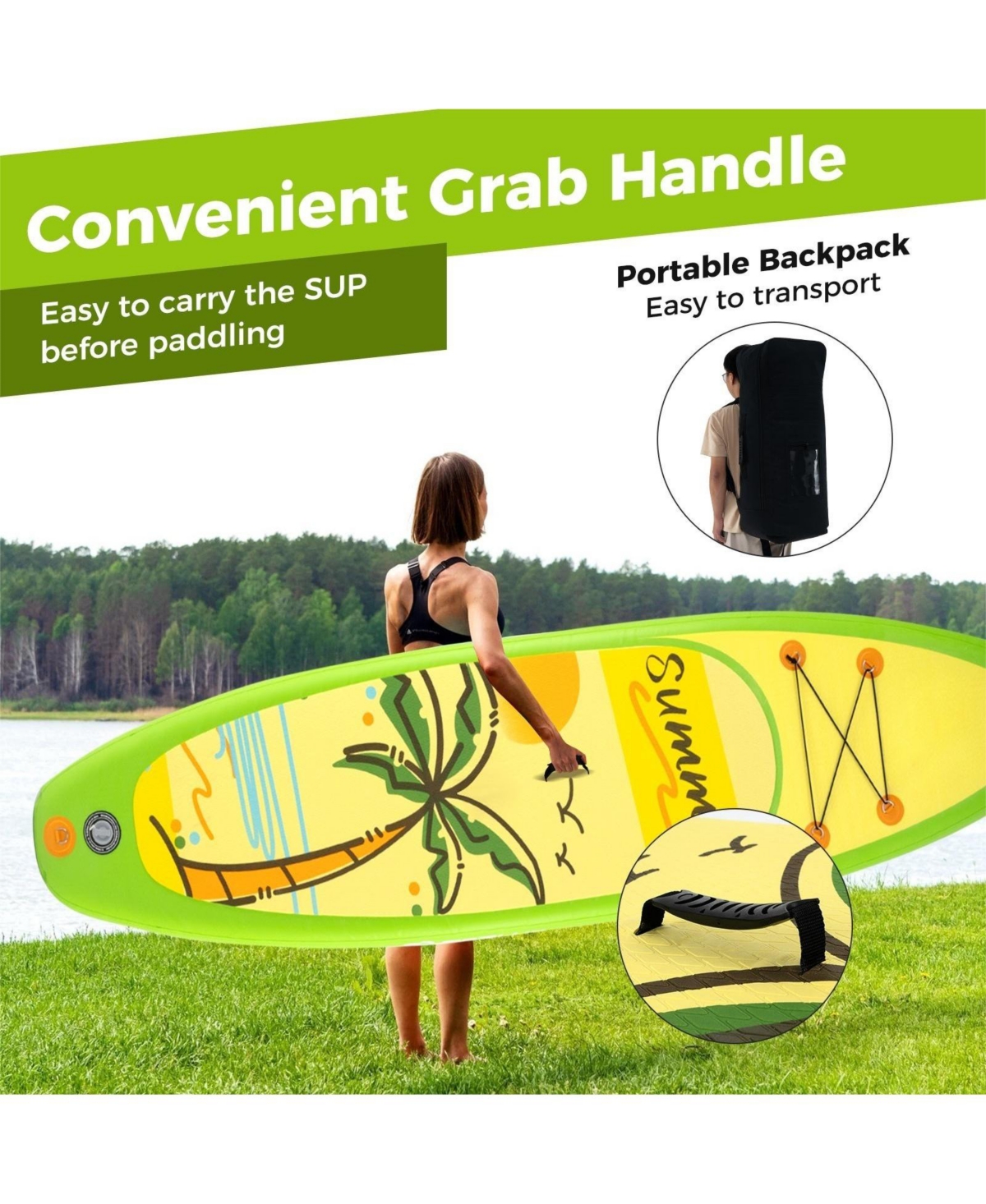 Hongge Inflatable Stand up Paddle Board iSUP Board Accessories with 3 Fins