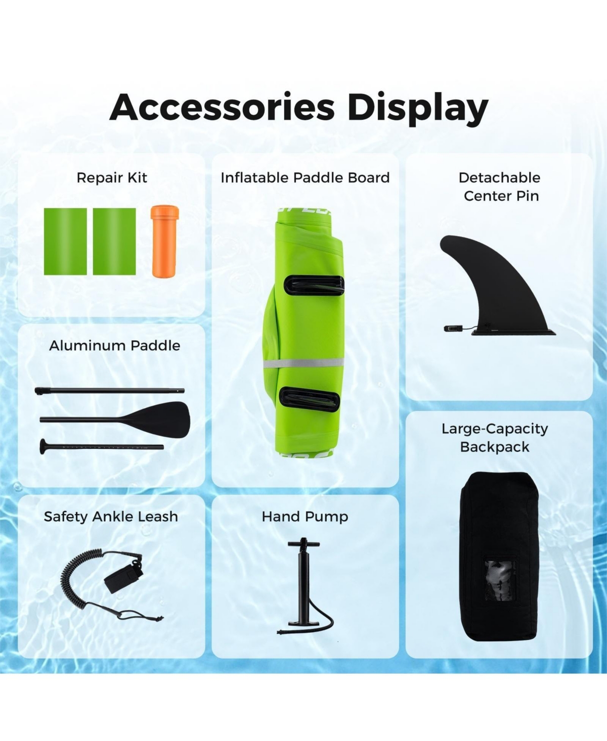 Hongge Inflatable Stand up Paddle Board iSUP Board Accessories with 3 Fins