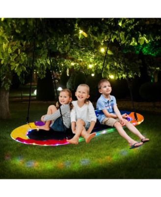 60 Inches Saucer Swing with LED Lights for Kids and Adults