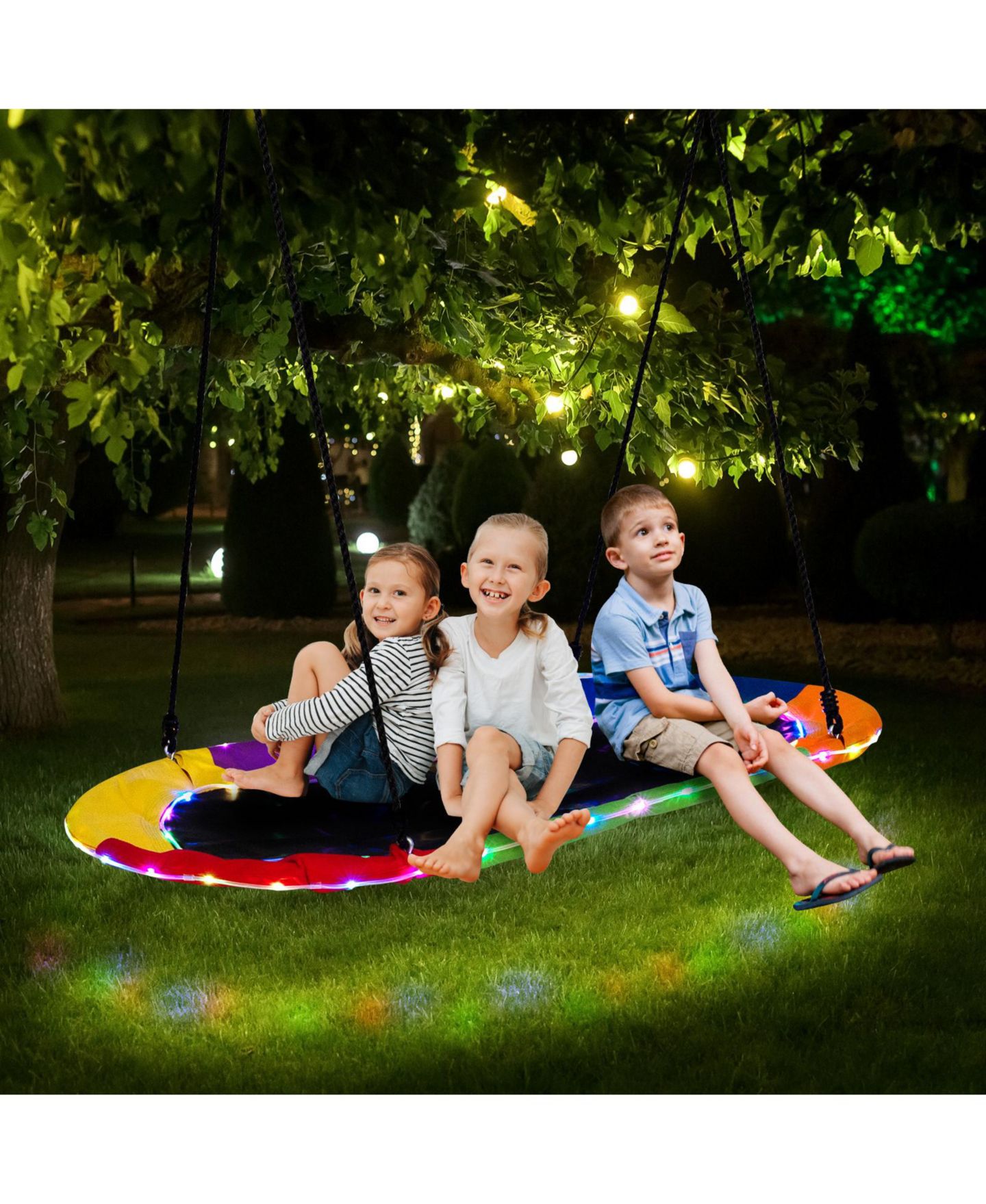 Детская игрушка HONGGE 60 Inches Saucer Swing with LED Lights, Ages 3 and Up — фото 4