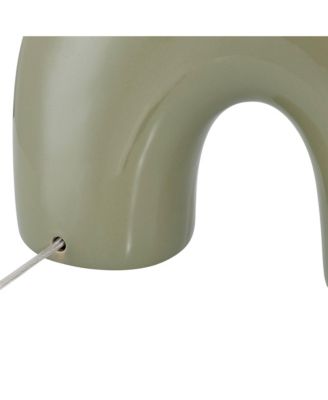 Lyrah 25" High Mid Century Modern Table Lamp Green Glaze Finish Ceramic Single White Shade Living Room Bedroom