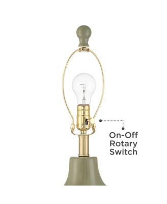 Lyrah 25" High Mid Century Modern Table Lamp Green Glaze Finish Ceramic Single White Shade Living Room Bedroom