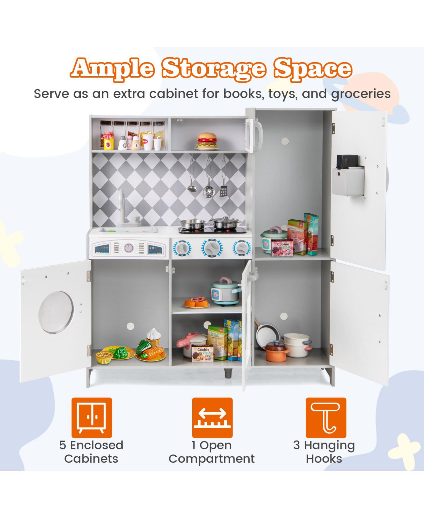 Детские игрушки HONGGE Interactive Water Sink 8-Piece Play Kitchen, Ages 3+ — фото 5