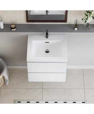 24" Resin Floating Bathroom Vanity