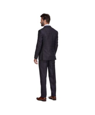Men's 3 Piece Slim Fit Tailored Check Suit