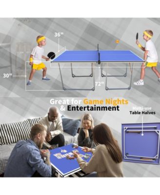 6FT Portable Table Tennis Table Set – Foldable Ping Pong Table for Indoor & Outdoor