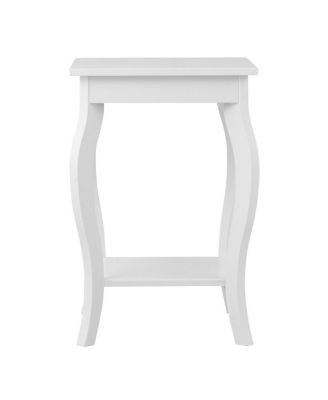 Set of 2 Accent Side Table Sofa End Table Night stand Coffee Table w/ Shelf White