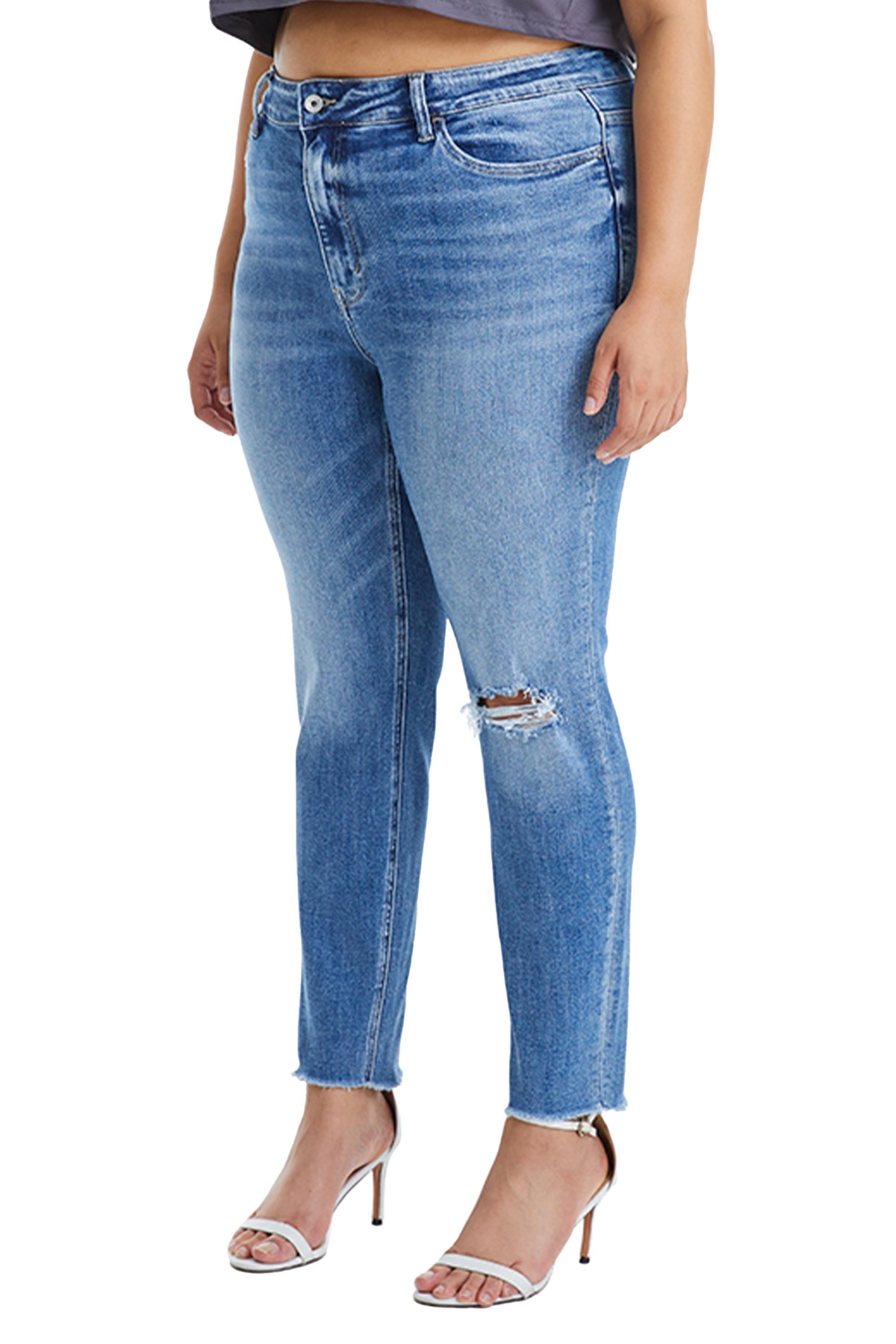 BAYEAS PLUS SIZE HIGH RISE CROP SKINNY JEANS 
