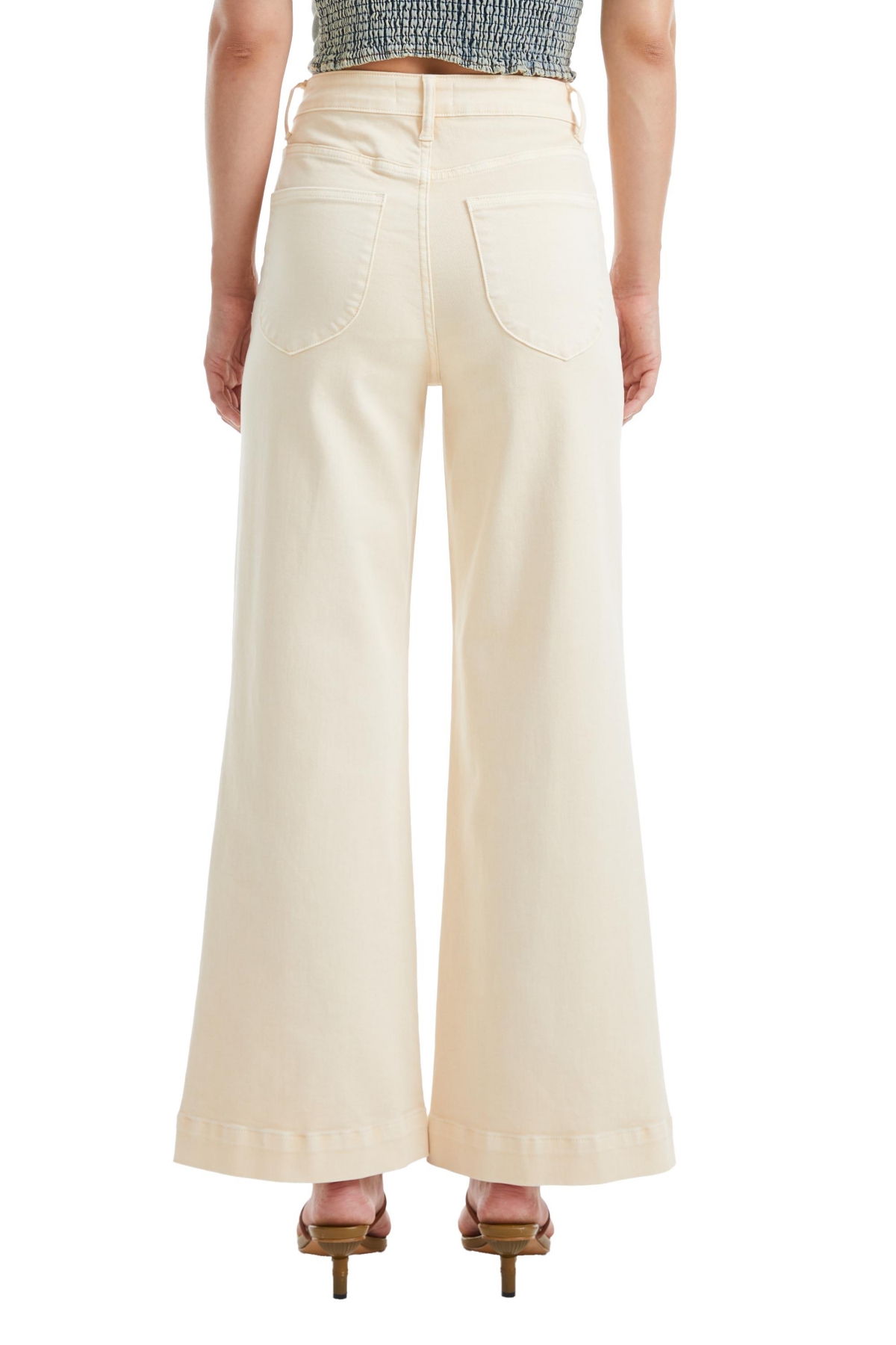 BAYEAS WOMEN'S LUNA HIGH RISE WIDE LEG JEANS WITH PATCH POCKET 