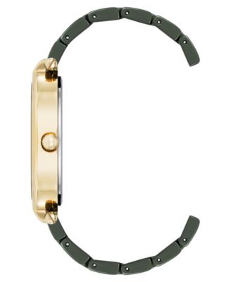 Women's Quartz Estate Green Ceramic and Gold-Tone Alloy Metal Bracelet Watch, 36mm