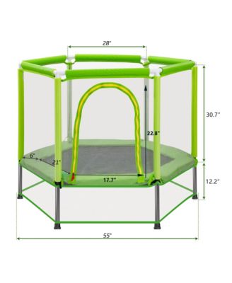 55" Toddlers Trampoline with Safety Enclosure Net & Balls