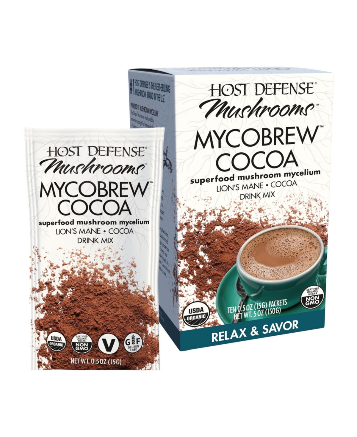MycoBrew Cocoa - Cocoa Powder Drink Mix Includes Lion's Mane Mushroom - Superfood Powder Drink Mix with Fair Trade Certified Cocoa