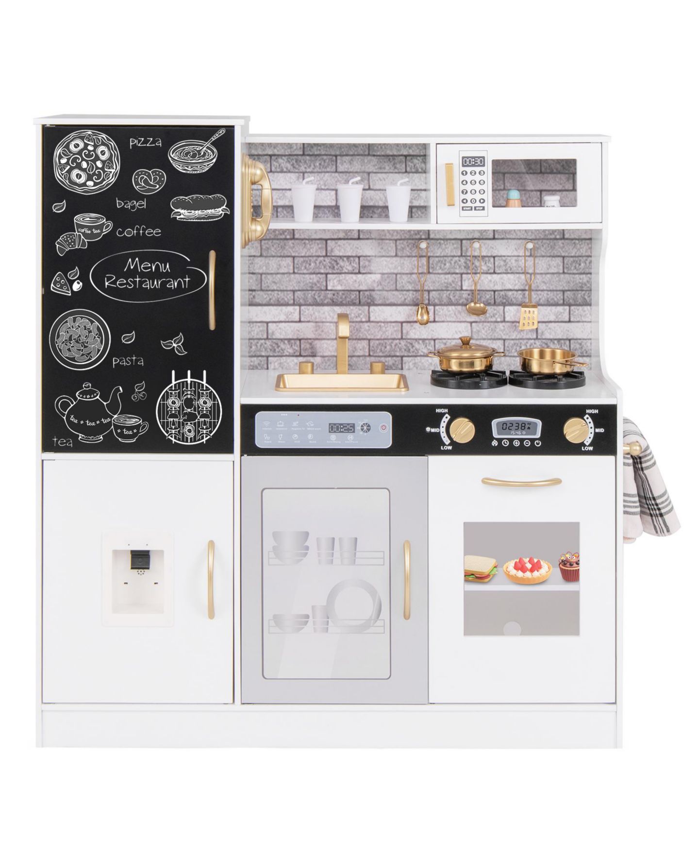 Детские игрушки HONGGE Kids Play Kitchen Set with Stove, Oven, Sink and Utensils, Ages 3+ — фото 5