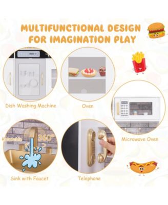 Pretend Play Kitchen with Utensils for Kids Aged 3+