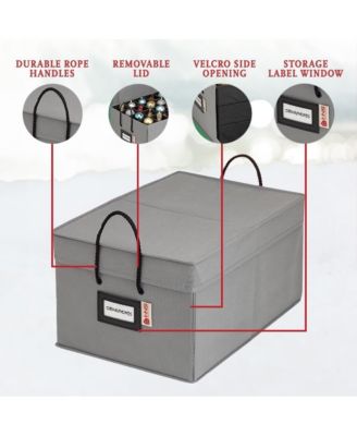 3 Removable Trays Christmas Ornament Storage Box with Dividers