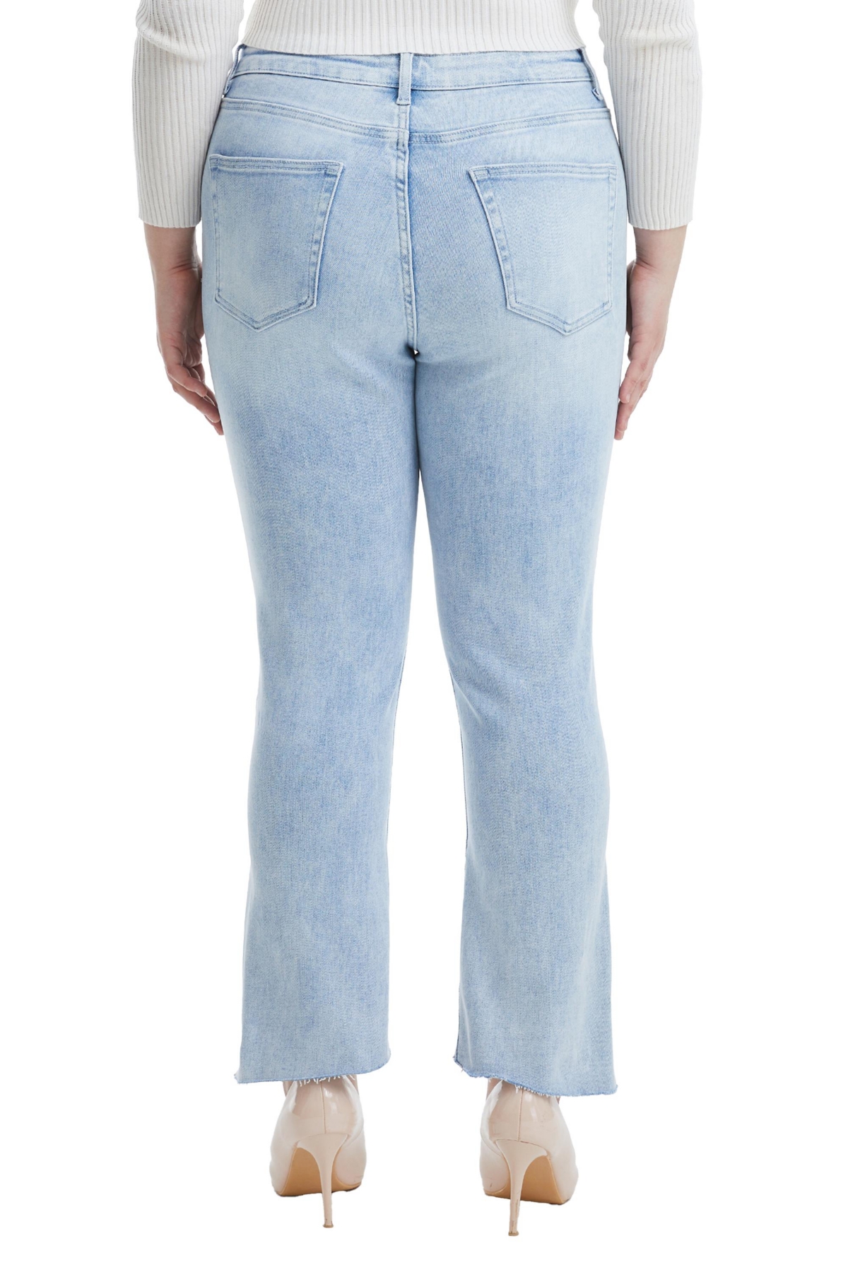 BAYEAS PLUS SIZE DAISY HIGH RISE SLIM JEANS WITH RAW HEM 