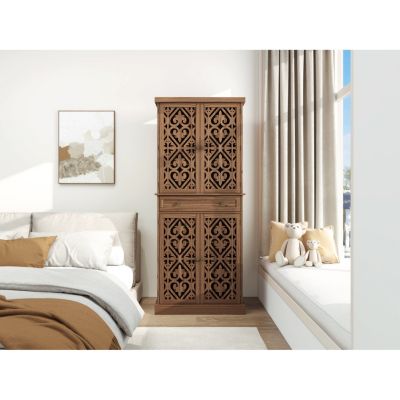 4-Door Cabinet with Drawer and Shelves