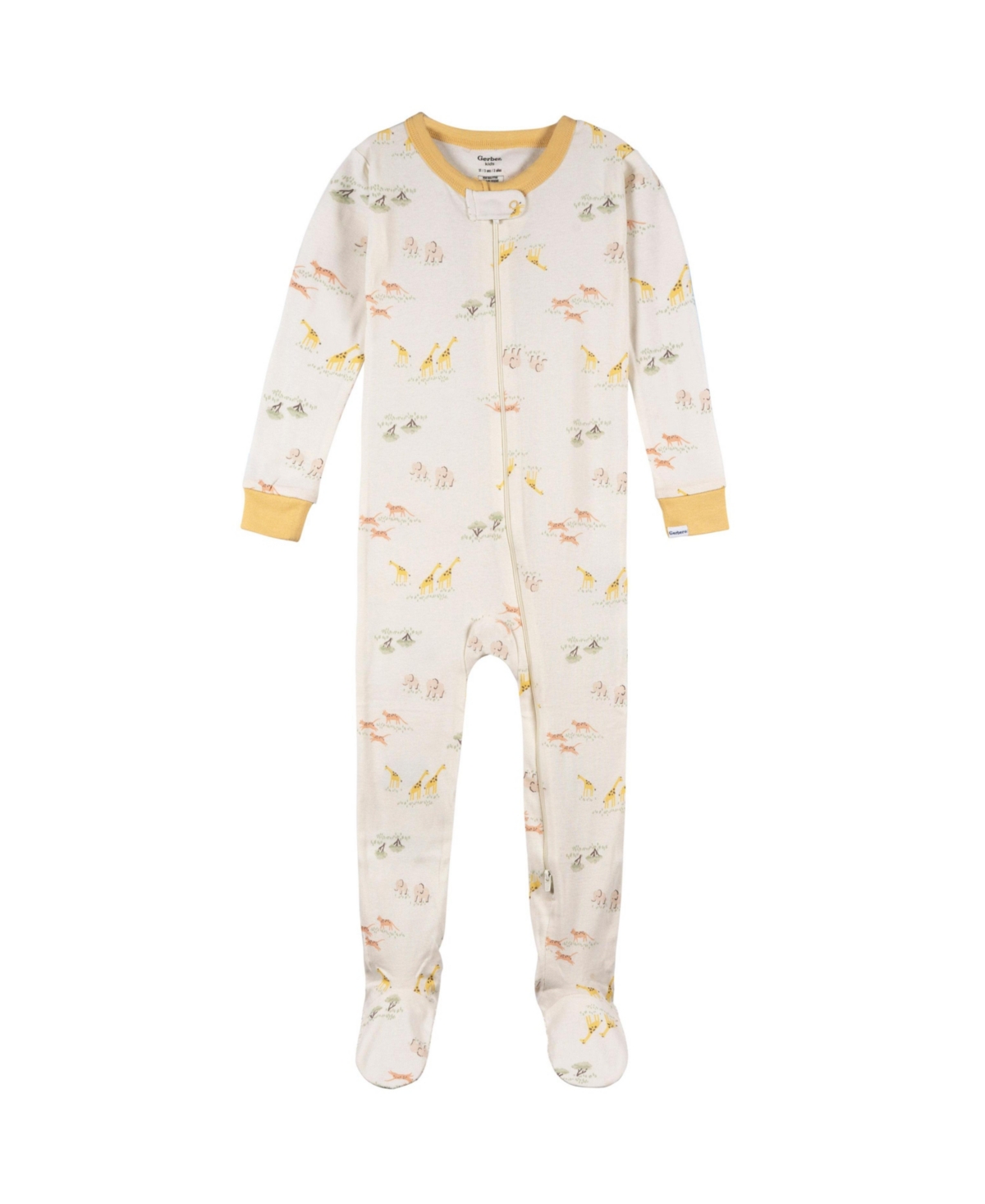 Gerber Toddler Boys Snug Fit Footed Pajamas, 2-Pack,- Safari