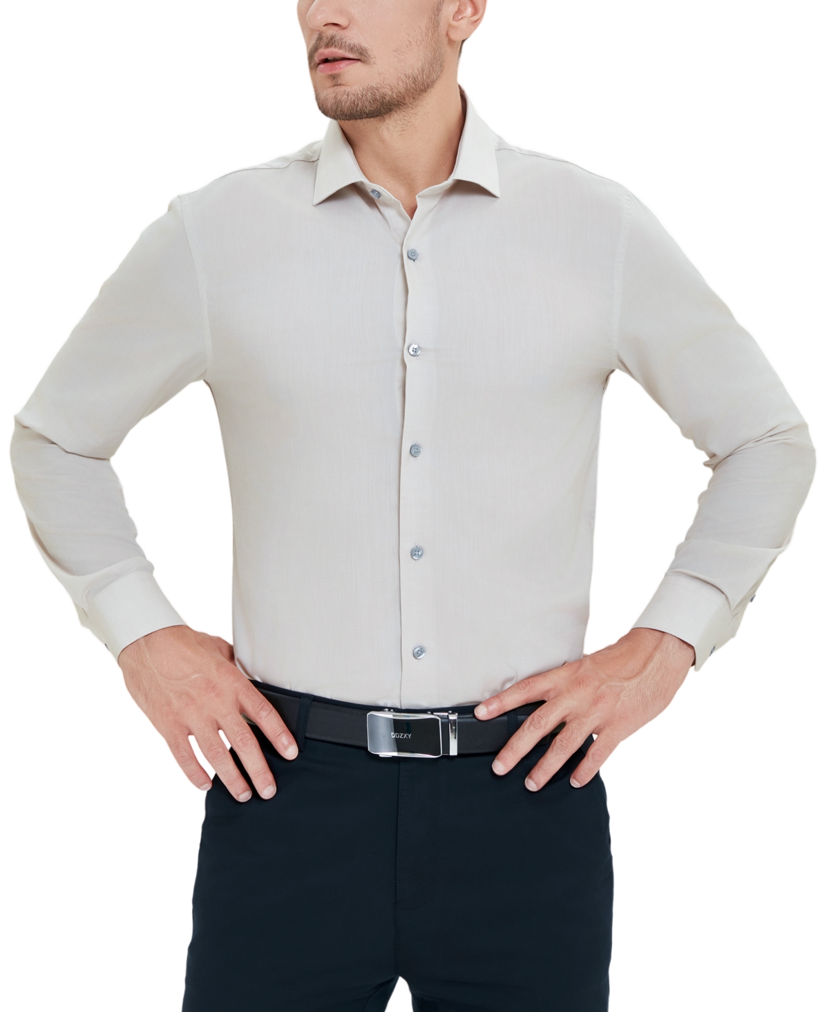 Perry Ellis Men's Modern-Fit Lux Twill Solid Dress Shirt