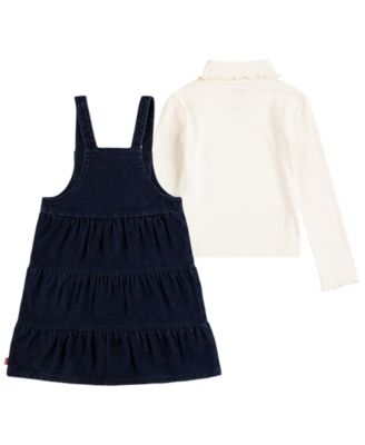 Little Girls 2-Piece Long Sleeve Top and Sparkle Tiered Skirtall Set