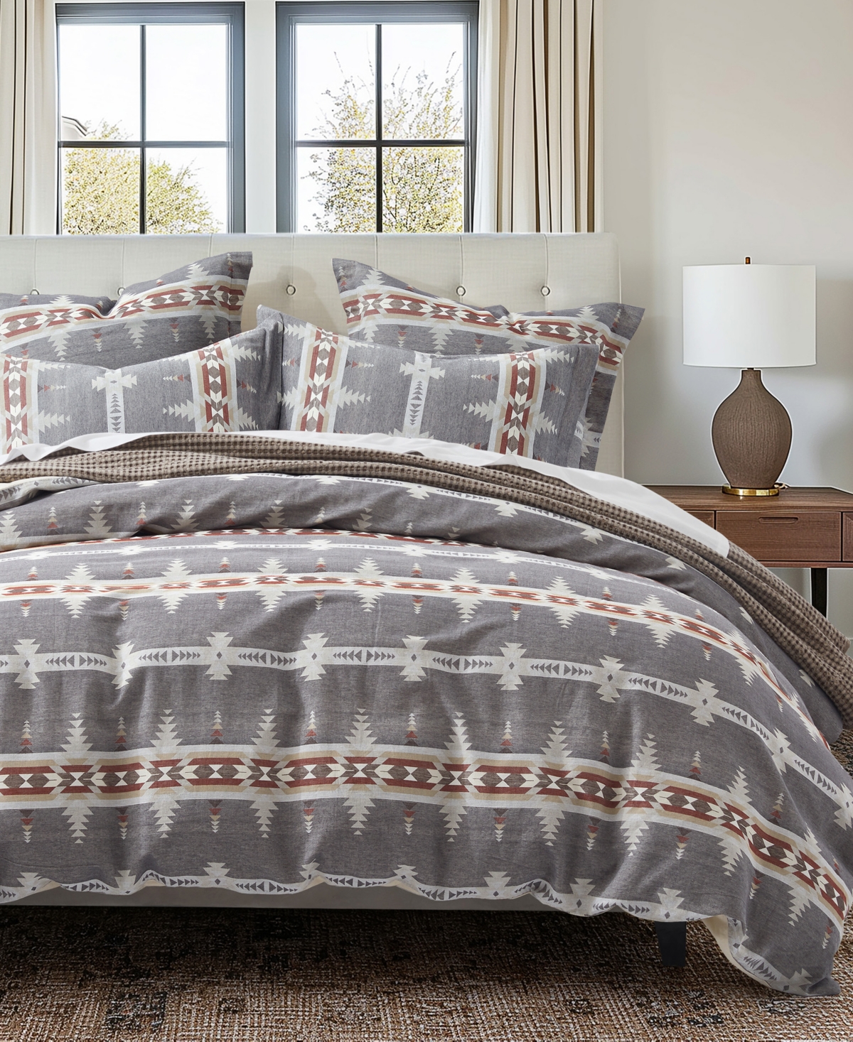 Levtex Corrales Reversible 3-pc. Comforter Set, Full/queen In Grey