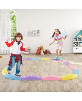 Colorful Kids Wavy Balance Beam with Textured Surface and Non-slip Foot Pads