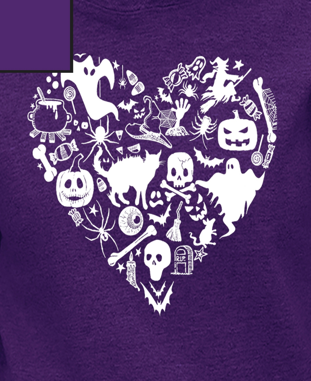 LA POP ART WOMEN'S HALLOWEEN HEART ART HOODED SWEATSHIRT 