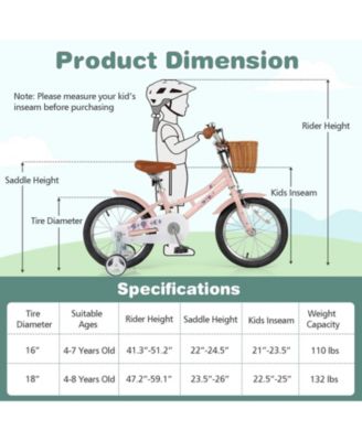 16-Inch Kids' Retro Bike with Adjustable Height and Basket for Ages 4-7