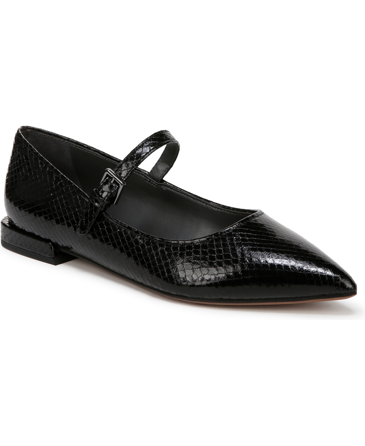 Women's Nalin Pointed Toe Mary Jane Flats - Black Snake Print Faux Leather