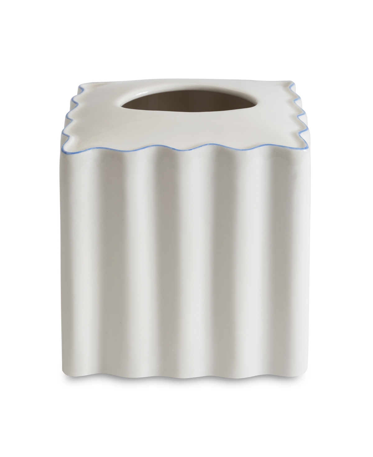 Cassadecor Mare Porcelain Tissue Box Cover In Cornflower Blue