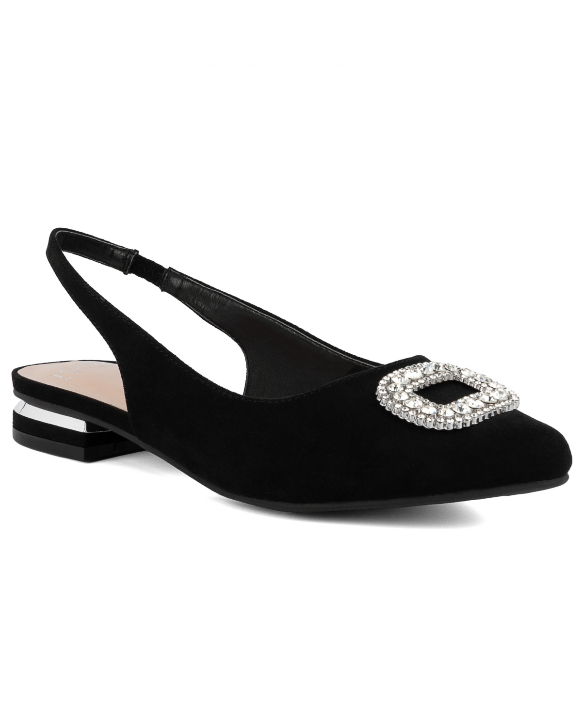 Jones New York Women's Quarry Pointed Toe Slingback Flats In Black Micro