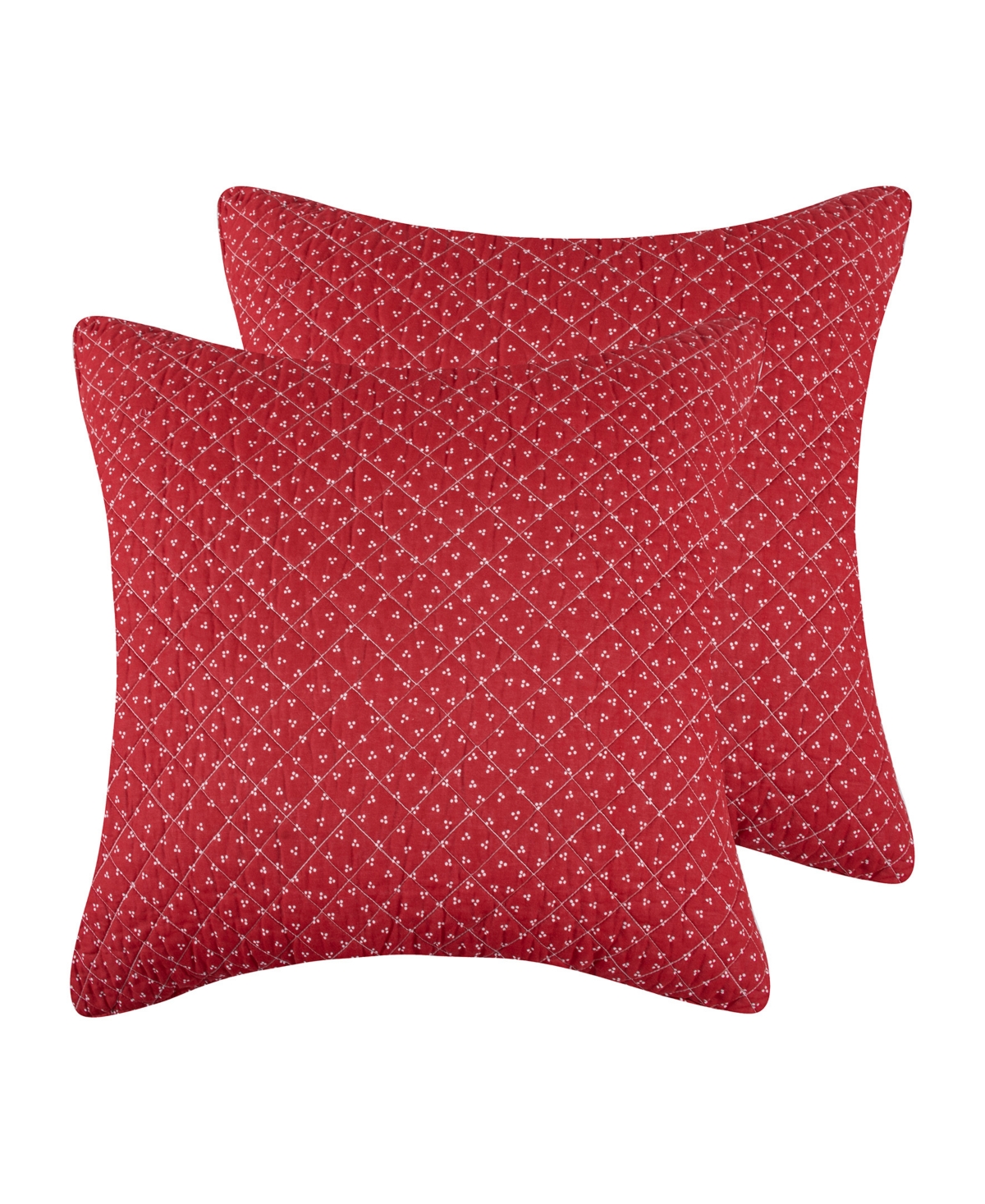 Patchwork Pine 2-Pc. Sham Set, European - Red