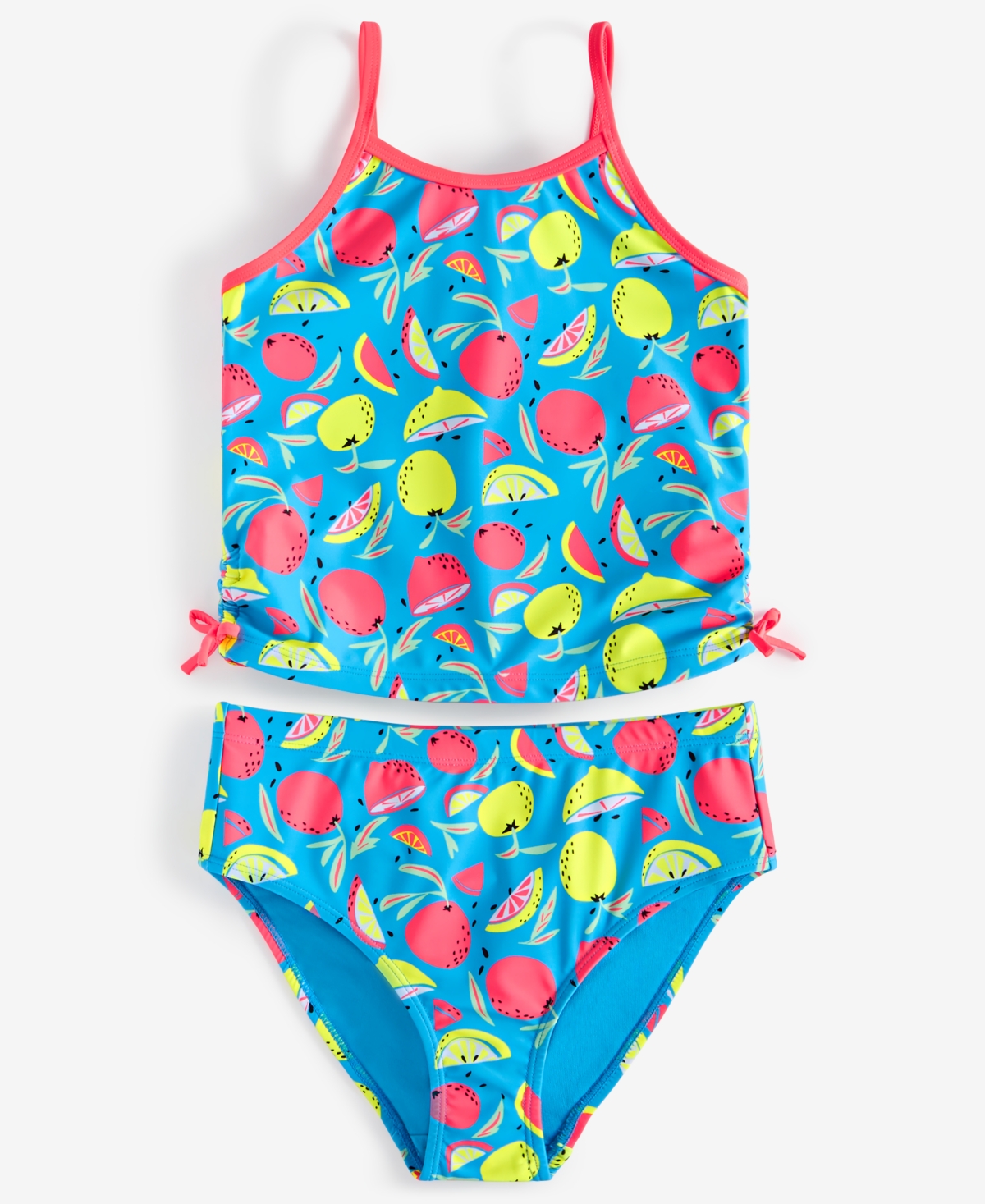 Epic Threads Big Girls Citrus Two-piece Cutout Tankini Two Piece Set, Exclusively At Macy's In Vivid Sky