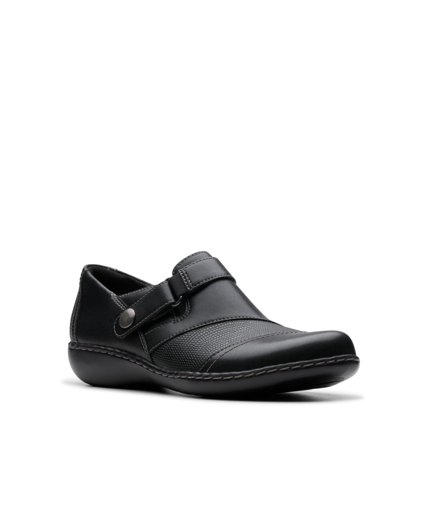 Женские туфли Clarks Collection Ashland Gem Slip On, цвет: Чёрный кожаный — фото 1