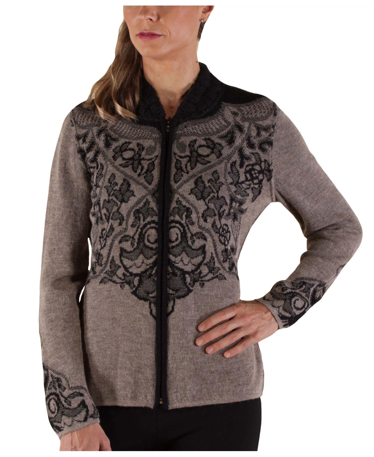 Ana Alpaca Long Sleeve Sweater - Taupe