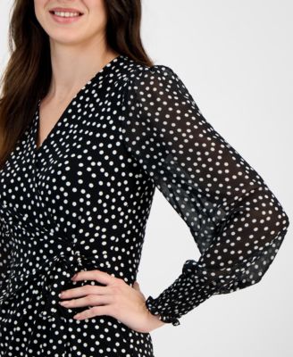売れ筋商品|||アンクライン カットソー トップス レディース Women's Floral-Print Smocked Wrap Top Anne Black Pink Multi Anne Klein Women's Floral-Print Smocked Wrap Top - Macy's
