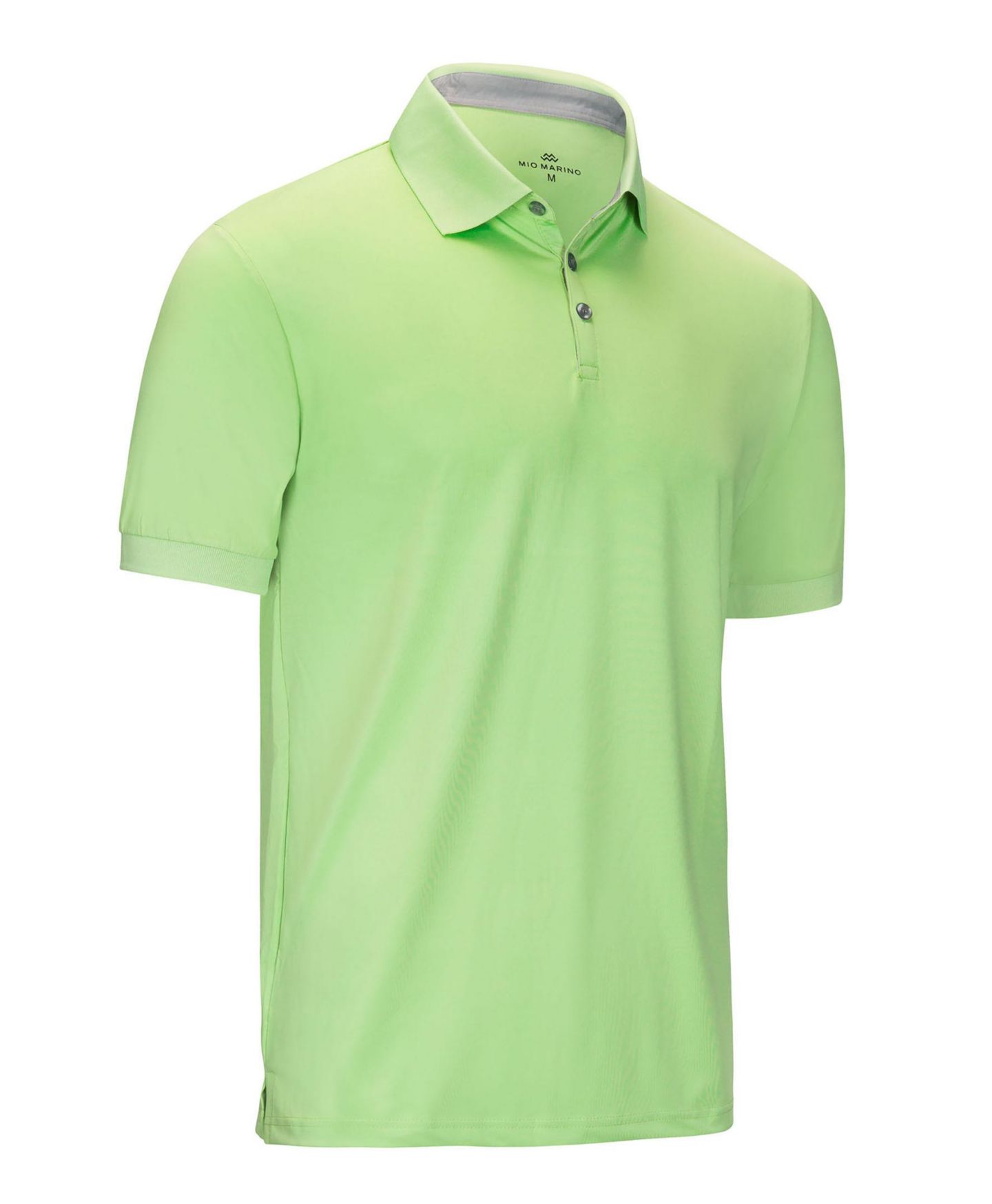 Мужское поло Mio Marino Lightweight Performance Stretch Golf Polo Shirt, Breathable Fit, цвет: Лаймовый зелёный — фото 3