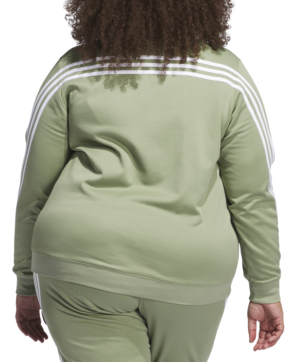 adidas Plus Size 3-Stripes Snap-Collar Track Top
