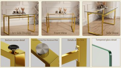 Streamdale  Furniture 1 PC  Glass Rectangular Glass Dining Table